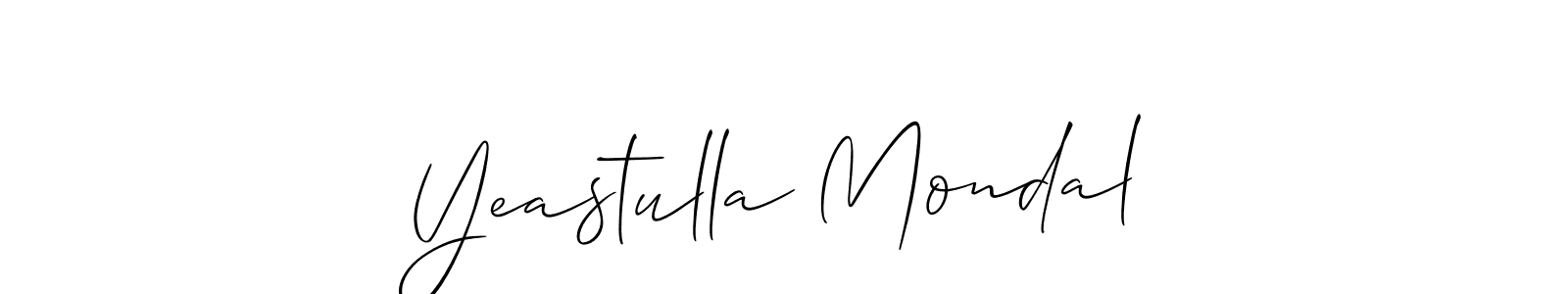 Use a signature maker to create a handwritten signature online. With this signature software, you can design (Allison_Script) your own signature for name Yeastulla Mondal. Yeastulla Mondal signature style 2 images and pictures png