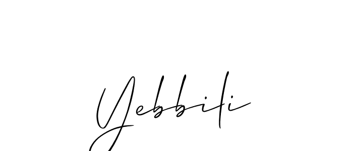 How to Draw Yebbili signature style? Allison_Script is a latest design signature styles for name Yebbili. Yebbili signature style 2 images and pictures png