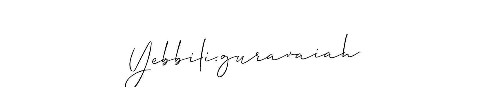 Use a signature maker to create a handwritten signature online. With this signature software, you can design (Allison_Script) your own signature for name Yebbili.guravaiah. Yebbili.guravaiah signature style 2 images and pictures png