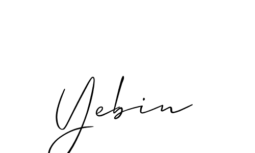 How to make Yebin name signature. Use Allison_Script style for creating short signs online. This is the latest handwritten sign. Yebin signature style 2 images and pictures png