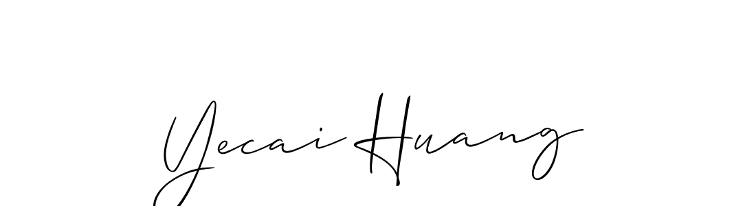 Also You can easily find your signature by using the search form. We will create Yecai Huang name handwritten signature images for you free of cost using Allison_Script sign style. Yecai Huang signature style 2 images and pictures png