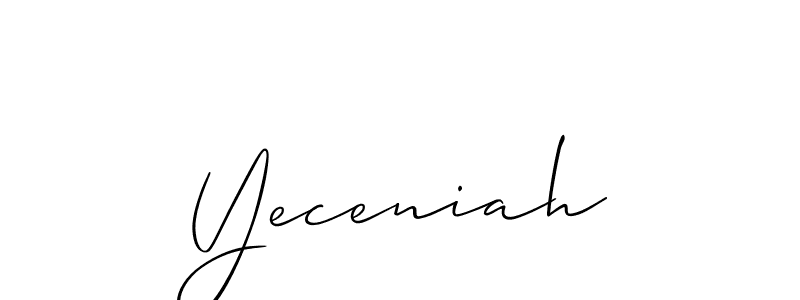 How to make Yeceniah signature? Allison_Script is a professional autograph style. Create handwritten signature for Yeceniah name. Yeceniah signature style 2 images and pictures png
