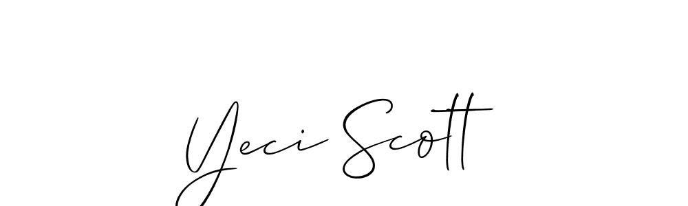 Check out images of Autograph of Yeci Scott name. Actor Yeci Scott Signature Style. Allison_Script is a professional sign style online. Yeci Scott signature style 2 images and pictures png