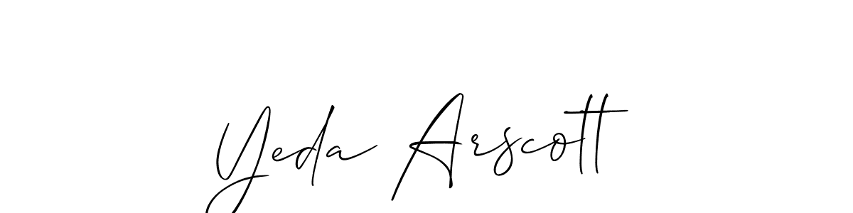 How to make Yeda Arscott signature? Allison_Script is a professional autograph style. Create handwritten signature for Yeda Arscott name. Yeda Arscott signature style 2 images and pictures png