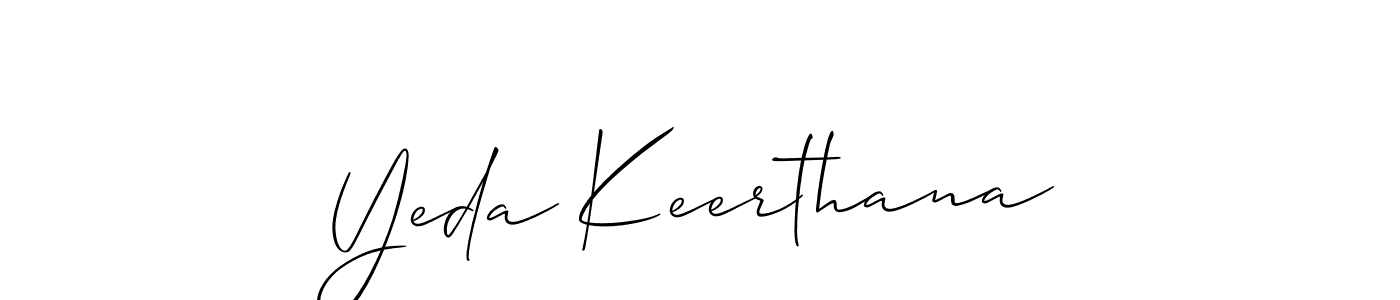 It looks lik you need a new signature style for name Yeda Keerthana. Design unique handwritten (Allison_Script) signature with our free signature maker in just a few clicks. Yeda Keerthana signature style 2 images and pictures png