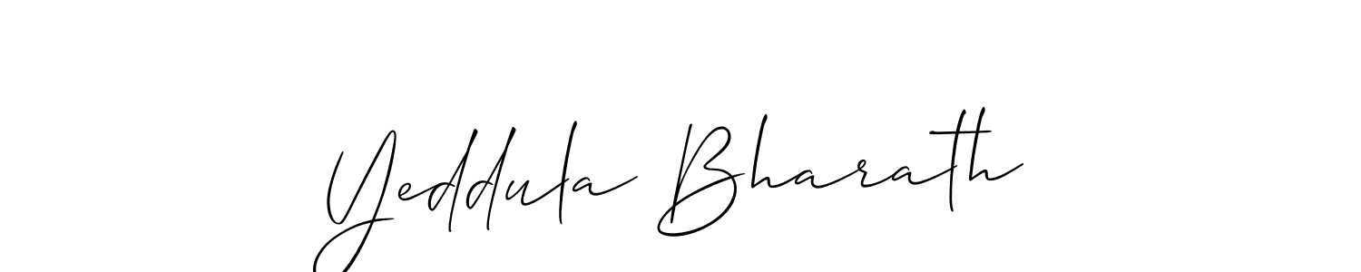 You should practise on your own different ways (Allison_Script) to write your name (Yeddula Bharath) in signature. don't let someone else do it for you. Yeddula Bharath signature style 2 images and pictures png