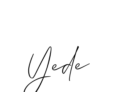 Design your own signature with our free online signature maker. With this signature software, you can create a handwritten (Allison_Script) signature for name Yede. Yede signature style 2 images and pictures png