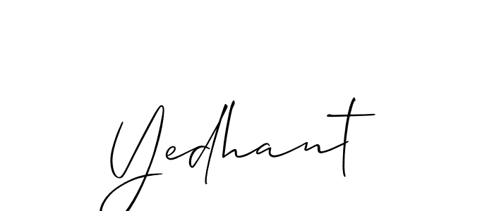 Make a beautiful signature design for name Yedhant. With this signature (Allison_Script) style, you can create a handwritten signature for free. Yedhant signature style 2 images and pictures png