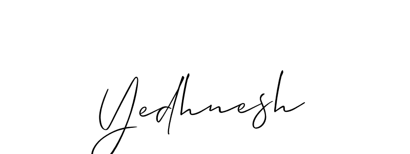 The best way (Allison_Script) to make a short signature is to pick only two or three words in your name. The name Yedhnesh include a total of six letters. For converting this name. Yedhnesh signature style 2 images and pictures png