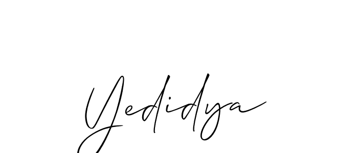 The best way (Allison_Script) to make a short signature is to pick only two or three words in your name. The name Yedidya include a total of six letters. For converting this name. Yedidya signature style 2 images and pictures png