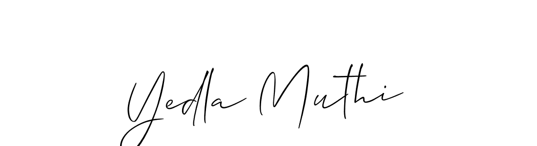 Design your own signature with our free online signature maker. With this signature software, you can create a handwritten (Allison_Script) signature for name Yedla Muthi. Yedla Muthi signature style 2 images and pictures png