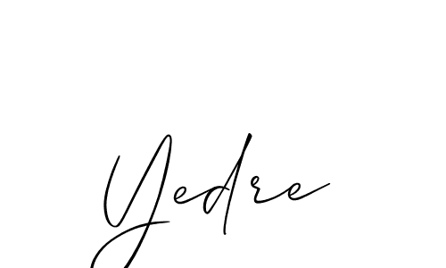 if you are searching for the best signature style for your name Yedre. so please give up your signature search. here we have designed multiple signature styles  using Allison_Script. Yedre signature style 2 images and pictures png