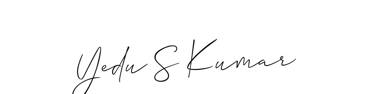 Allison_Script is a professional signature style that is perfect for those who want to add a touch of class to their signature. It is also a great choice for those who want to make their signature more unique. Get Yedu S Kumar name to fancy signature for free. Yedu S Kumar signature style 2 images and pictures png