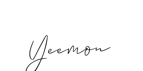 Yeemon stylish signature style. Best Handwritten Sign (Allison_Script) for my name. Handwritten Signature Collection Ideas for my name Yeemon. Yeemon signature style 2 images and pictures png