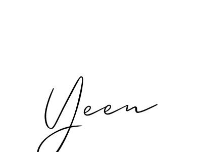You should practise on your own different ways (Allison_Script) to write your name (Yeen) in signature. don't let someone else do it for you. Yeen signature style 2 images and pictures png