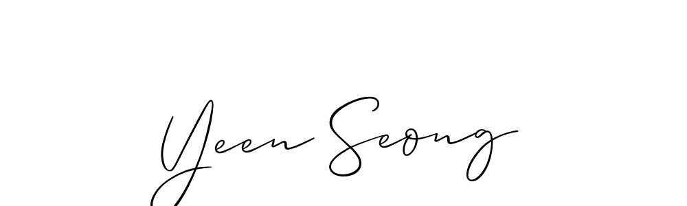 Allison_Script is a professional signature style that is perfect for those who want to add a touch of class to their signature. It is also a great choice for those who want to make their signature more unique. Get Yeen Seong name to fancy signature for free. Yeen Seong signature style 2 images and pictures png