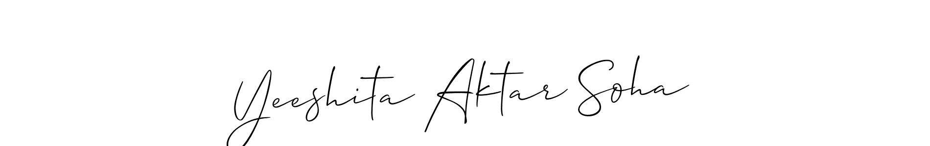 Use a signature maker to create a handwritten signature online. With this signature software, you can design (Allison_Script) your own signature for name Yeeshita Aktar Soha. Yeeshita Aktar Soha signature style 2 images and pictures png