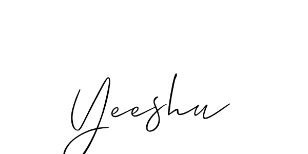 Make a beautiful signature design for name Yeeshu. With this signature (Allison_Script) style, you can create a handwritten signature for free. Yeeshu signature style 2 images and pictures png