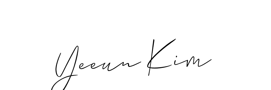 Make a beautiful signature design for name Yeeun Kim. With this signature (Allison_Script) style, you can create a handwritten signature for free. Yeeun Kim signature style 2 images and pictures png