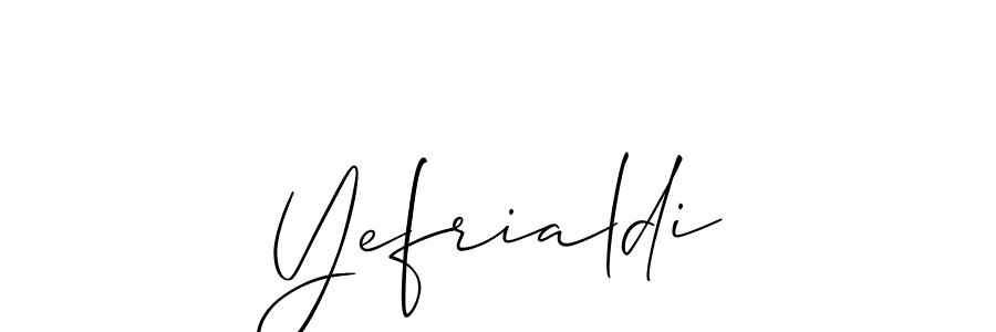 Make a beautiful signature design for name Yefrialdi. With this signature (Allison_Script) style, you can create a handwritten signature for free. Yefrialdi signature style 2 images and pictures png