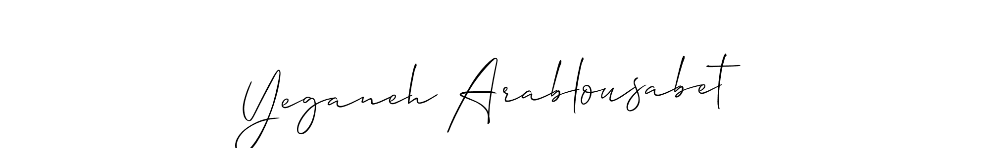 How to make Yeganeh Arablousabet name signature. Use Allison_Script style for creating short signs online. This is the latest handwritten sign. Yeganeh Arablousabet signature style 2 images and pictures png