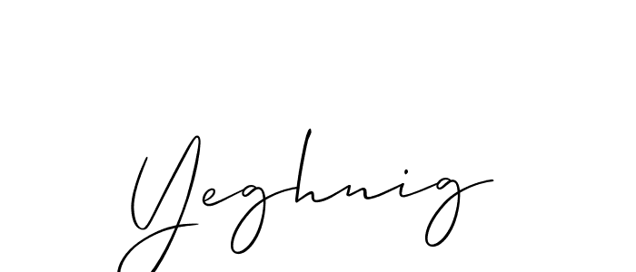 Create a beautiful signature design for name Yeghnig. With this signature (Allison_Script) fonts, you can make a handwritten signature for free. Yeghnig signature style 2 images and pictures png