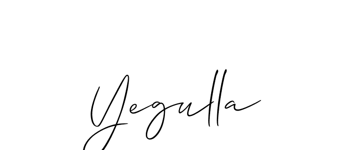 Use a signature maker to create a handwritten signature online. With this signature software, you can design (Allison_Script) your own signature for name Yegulla. Yegulla signature style 2 images and pictures png