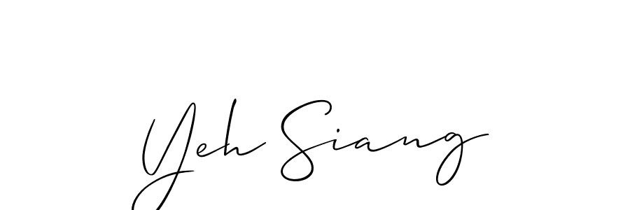 Once you've used our free online signature maker to create your best signature Allison_Script style, it's time to enjoy all of the benefits that Yeh Siang name signing documents. Yeh Siang signature style 2 images and pictures png