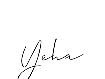 Design your own signature with our free online signature maker. With this signature software, you can create a handwritten (Allison_Script) signature for name Yeha. Yeha signature style 2 images and pictures png