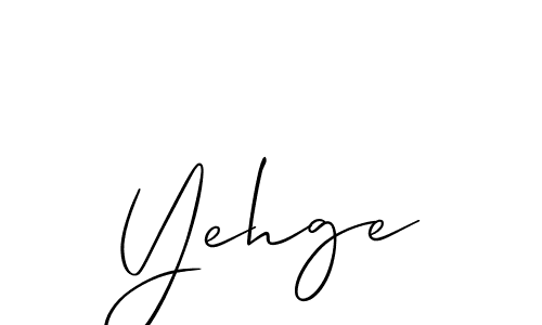 Design your own signature with our free online signature maker. With this signature software, you can create a handwritten (Allison_Script) signature for name Yehge. Yehge signature style 2 images and pictures png
