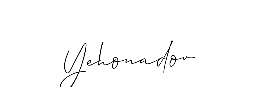 Make a beautiful signature design for name Yehonadov. With this signature (Allison_Script) style, you can create a handwritten signature for free. Yehonadov signature style 2 images and pictures png
