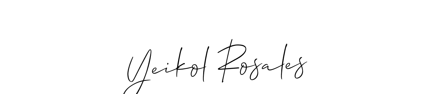 Also You can easily find your signature by using the search form. We will create Yeikol Rosales name handwritten signature images for you free of cost using Allison_Script sign style. Yeikol Rosales signature style 2 images and pictures png