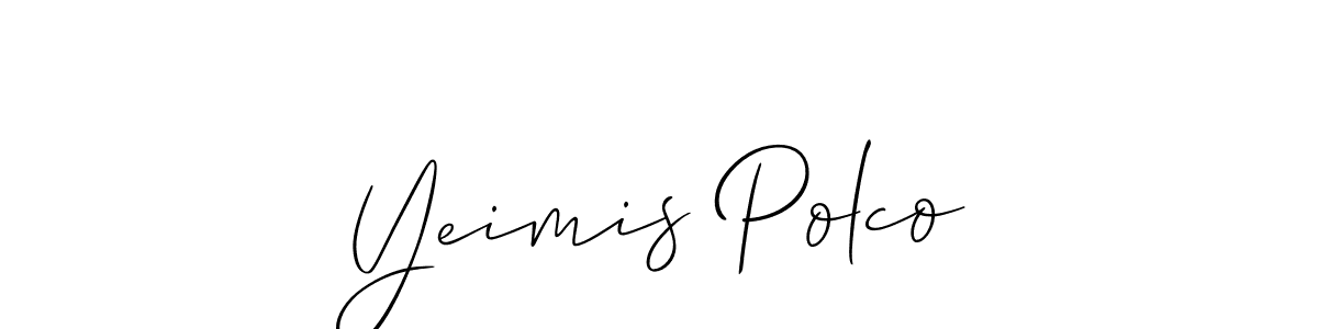 Also You can easily find your signature by using the search form. We will create Yeimis Polco name handwritten signature images for you free of cost using Allison_Script sign style. Yeimis Polco signature style 2 images and pictures png