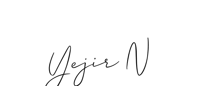 How to make Yejir N signature? Allison_Script is a professional autograph style. Create handwritten signature for Yejir N name. Yejir N signature style 2 images and pictures png