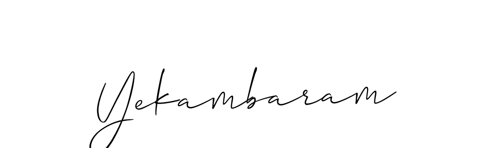 if you are searching for the best signature style for your name Yekambaram. so please give up your signature search. here we have designed multiple signature styles  using Allison_Script. Yekambaram signature style 2 images and pictures png