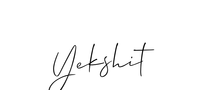How to make Yekshit signature? Allison_Script is a professional autograph style. Create handwritten signature for Yekshit name. Yekshit signature style 2 images and pictures png