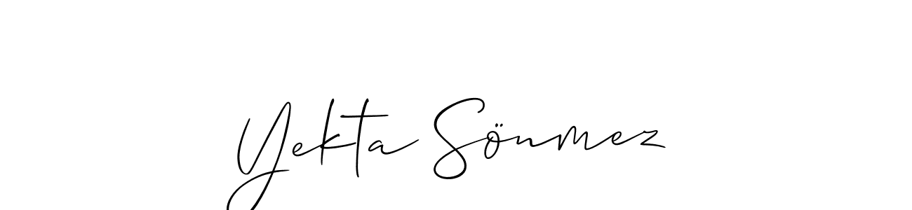 The best way (Allison_Script) to make a short signature is to pick only two or three words in your name. The name Yekta Sönmez include a total of six letters. For converting this name. Yekta Sönmez signature style 2 images and pictures png