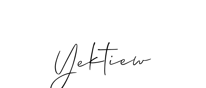 How to make Yektiew name signature. Use Allison_Script style for creating short signs online. This is the latest handwritten sign. Yektiew signature style 2 images and pictures png