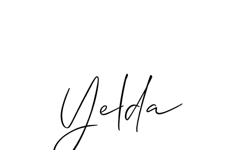 Yelda stylish signature style. Best Handwritten Sign (Allison_Script) for my name. Handwritten Signature Collection Ideas for my name Yelda. Yelda signature style 2 images and pictures png