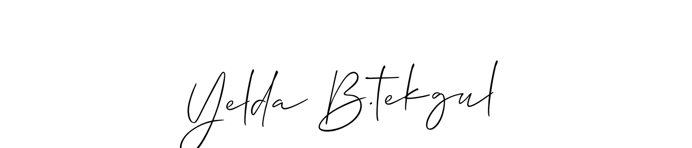 Create a beautiful signature design for name Yelda B.tekgul. With this signature (Allison_Script) fonts, you can make a handwritten signature for free. Yelda B.tekgul signature style 2 images and pictures png