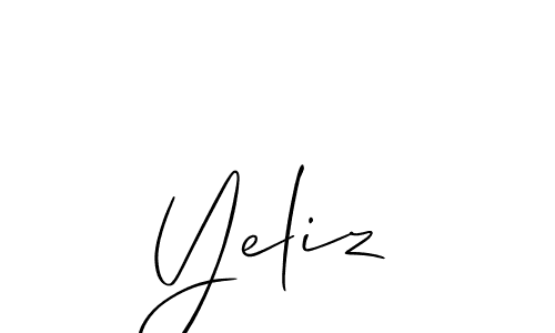 Use a signature maker to create a handwritten signature online. With this signature software, you can design (Allison_Script) your own signature for name Yeliz. Yeliz signature style 2 images and pictures png