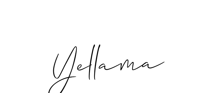 Create a beautiful signature design for name Yellama. With this signature (Allison_Script) fonts, you can make a handwritten signature for free. Yellama signature style 2 images and pictures png