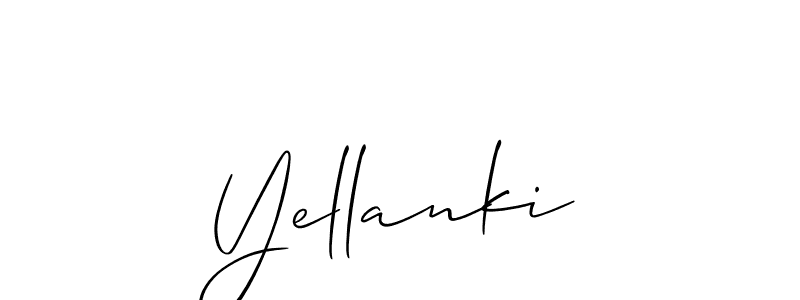 Make a beautiful signature design for name Yellanki. With this signature (Allison_Script) style, you can create a handwritten signature for free. Yellanki signature style 2 images and pictures png