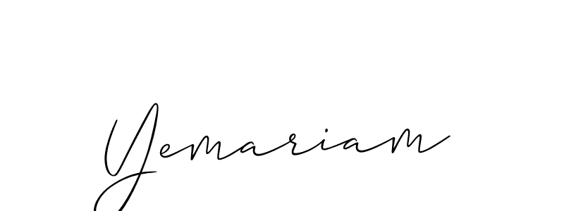 Yemariam stylish signature style. Best Handwritten Sign (Allison_Script) for my name. Handwritten Signature Collection Ideas for my name Yemariam. Yemariam signature style 2 images and pictures png