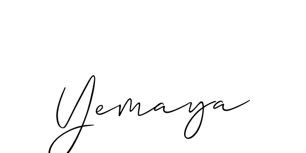 How to make Yemaya signature? Allison_Script is a professional autograph style. Create handwritten signature for Yemaya name. Yemaya signature style 2 images and pictures png