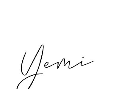 Design your own signature with our free online signature maker. With this signature software, you can create a handwritten (Allison_Script) signature for name Yemi. Yemi signature style 2 images and pictures png