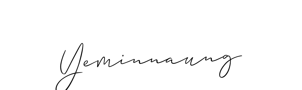 if you are searching for the best signature style for your name Yeminnaung. so please give up your signature search. here we have designed multiple signature styles  using Allison_Script. Yeminnaung signature style 2 images and pictures png