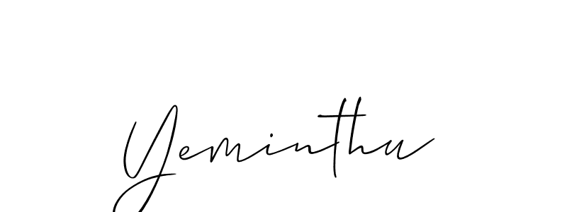 Also we have Yeminthu name is the best signature style. Create professional handwritten signature collection using Allison_Script autograph style. Yeminthu signature style 2 images and pictures png