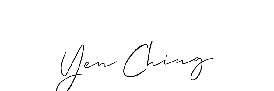 Use a signature maker to create a handwritten signature online. With this signature software, you can design (Allison_Script) your own signature for name Yen Ching. Yen Ching signature style 2 images and pictures png