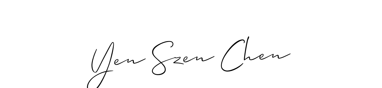 Make a beautiful signature design for name Yen Szen Chen. With this signature (Allison_Script) style, you can create a handwritten signature for free. Yen Szen Chen signature style 2 images and pictures png